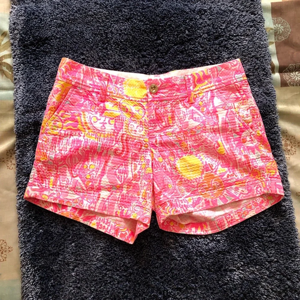 Lilly Pulitzer Vibrant Pink and Yellow Women's Shorts